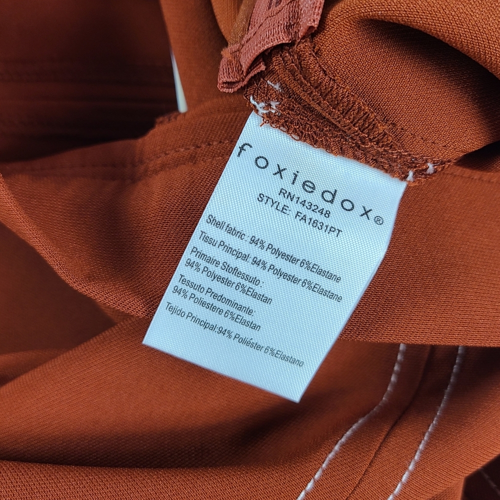 Foxiedox Rust Orange Split Front Flare Pants - image 5